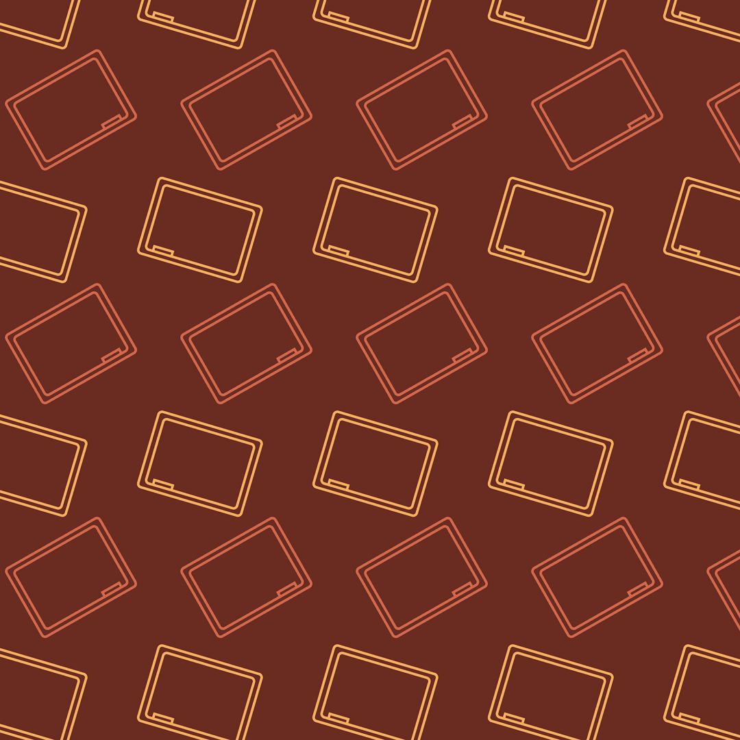 Seamless Pattern of Red and Yellow Tablets on Transparent Background