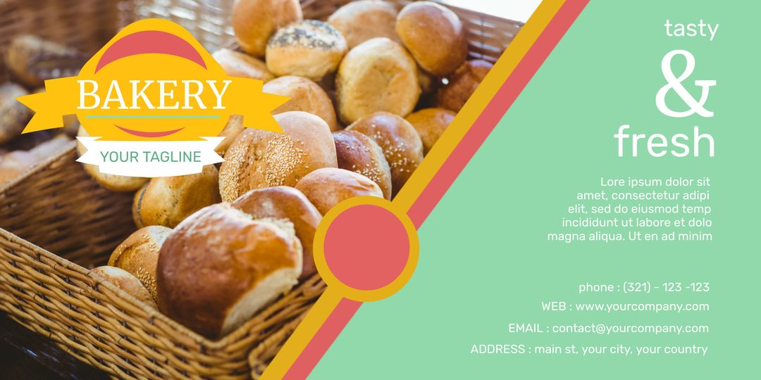 Freshly Baked Bread Rolls with Warm Bakery Advertisement - Download Free Stock Templates Pikwizard.com