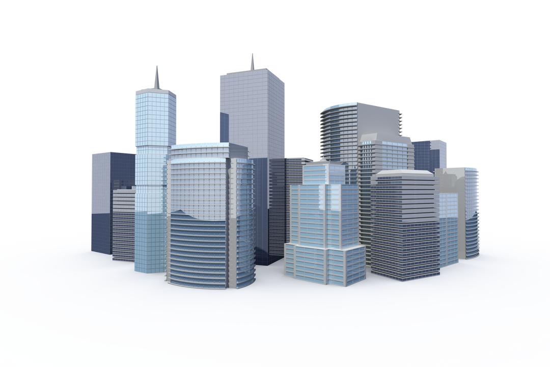 Transparent 3D Skyline with Modern Buildings - Download Free Stock Images Pikwizard.com