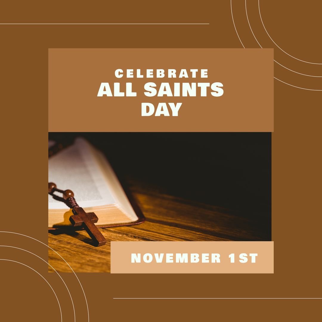 All Saints Day Celebration with Bible and Rosary Design