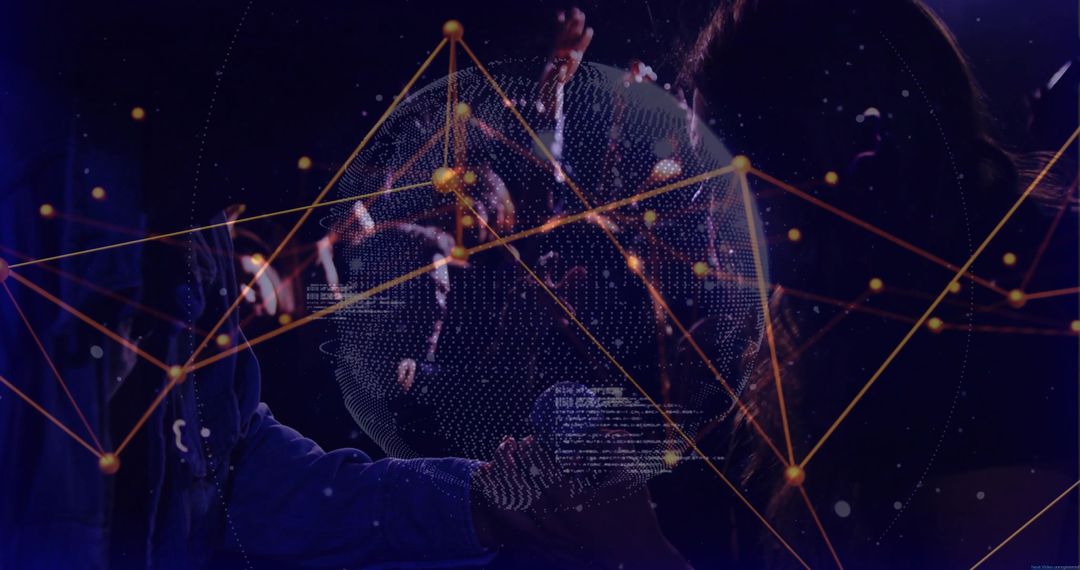 Futuristic Holographic Globe with Network Lines Illuminating Innovation