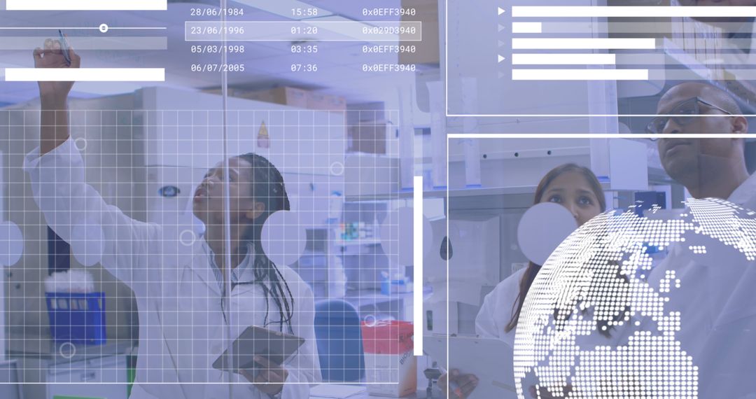 Multiracial Team Analyzing Scientific Data in Laboratory - Free Images, Stock Photos and Pictures on Pikwizard.com