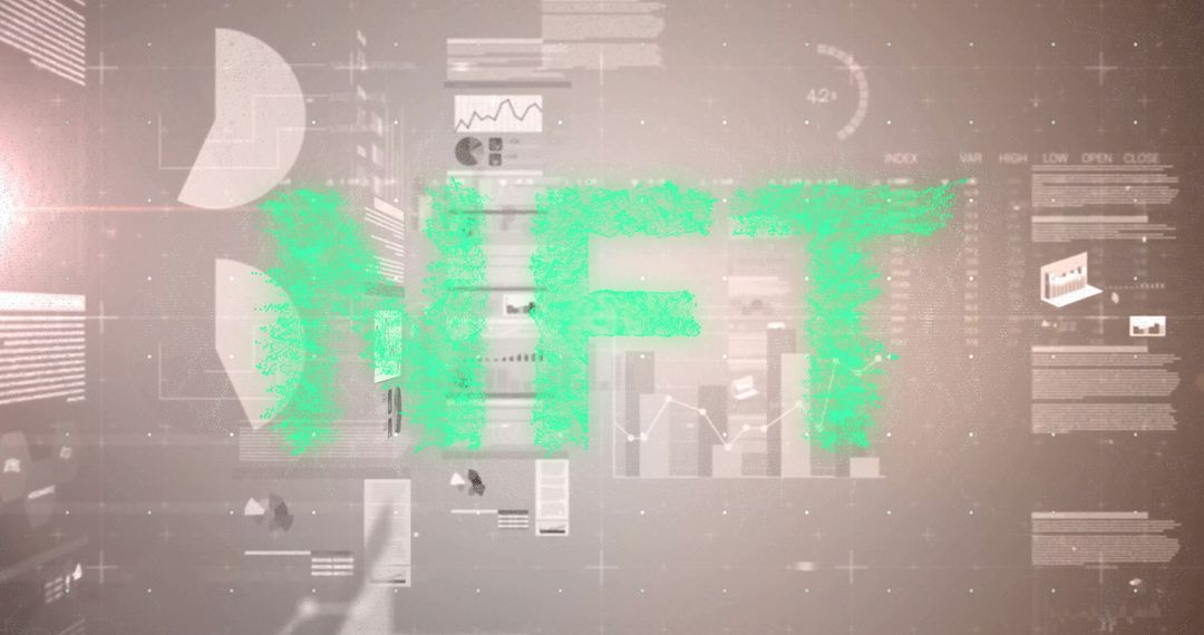 Futuristic NFT Visualization with Data and Graphs