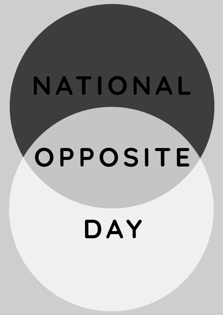 National Opposite Day Concept with Overlapping Black and White Circles - Free Images, Stock Photos and Pictures on Pikwizard.com