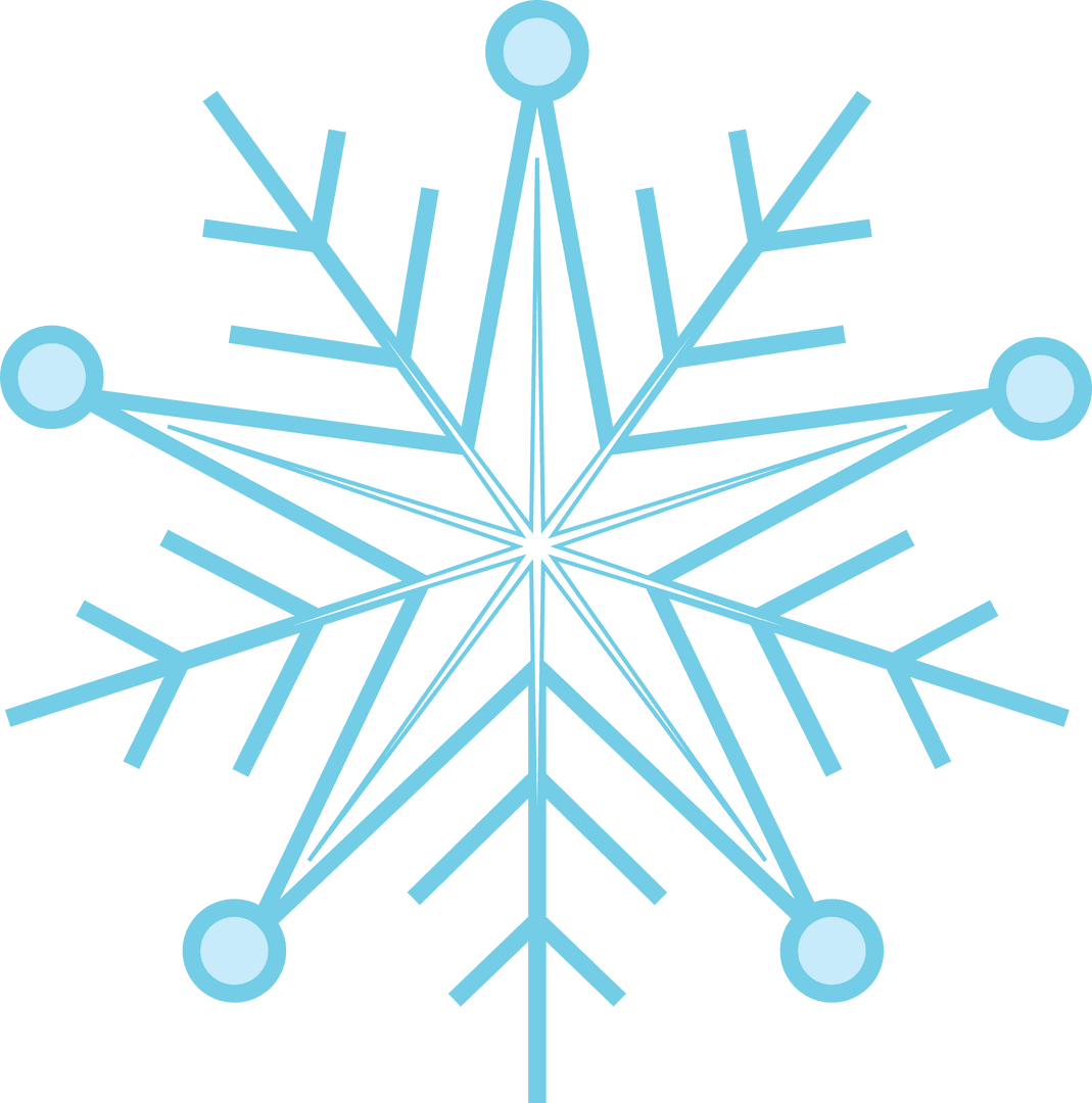 Transparent Blue and White Snowflake Illustration for Winter Themes