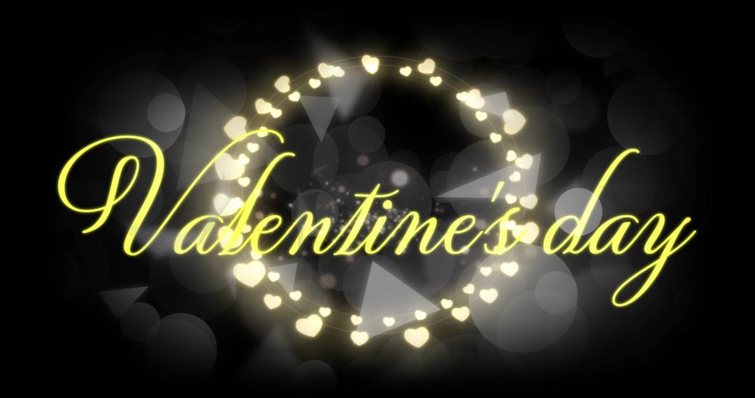 Valentine's Day Glowing Hearts with Romantic Sparkle