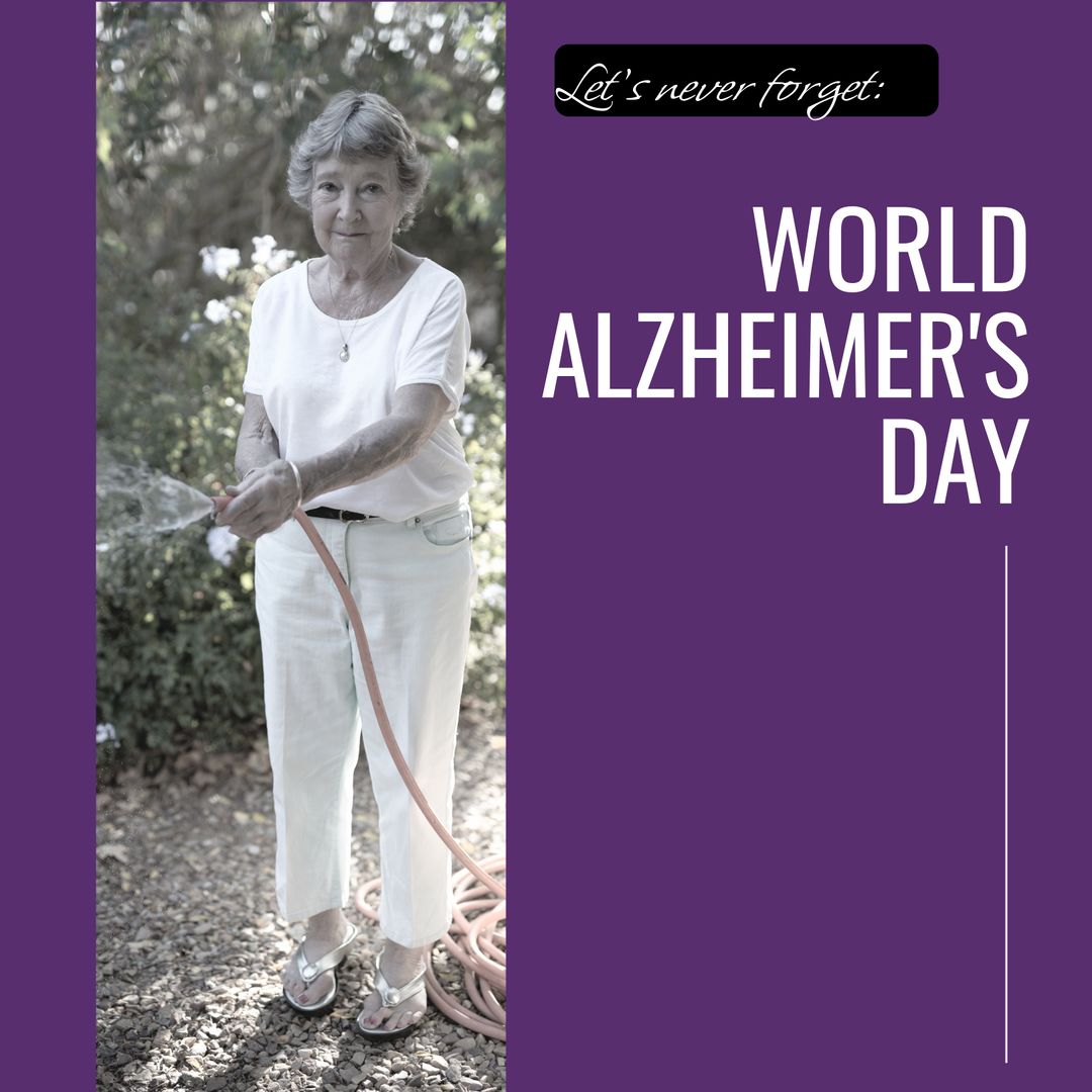 Senior Woman in Garden Highlighted for World Alzheimer's Day