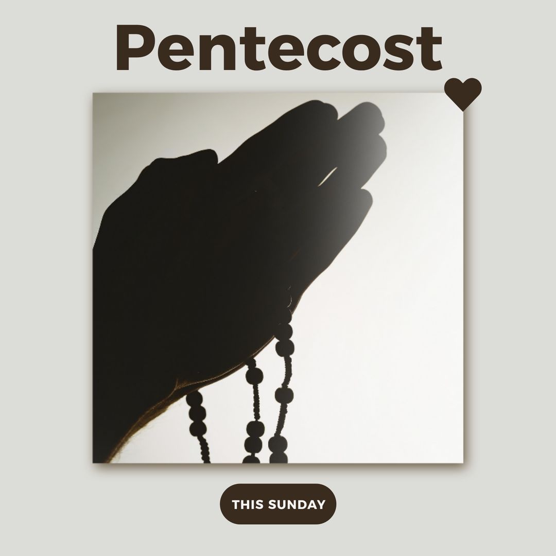 Hand Silhouette Holding Rosary for Pentecost Religious Event