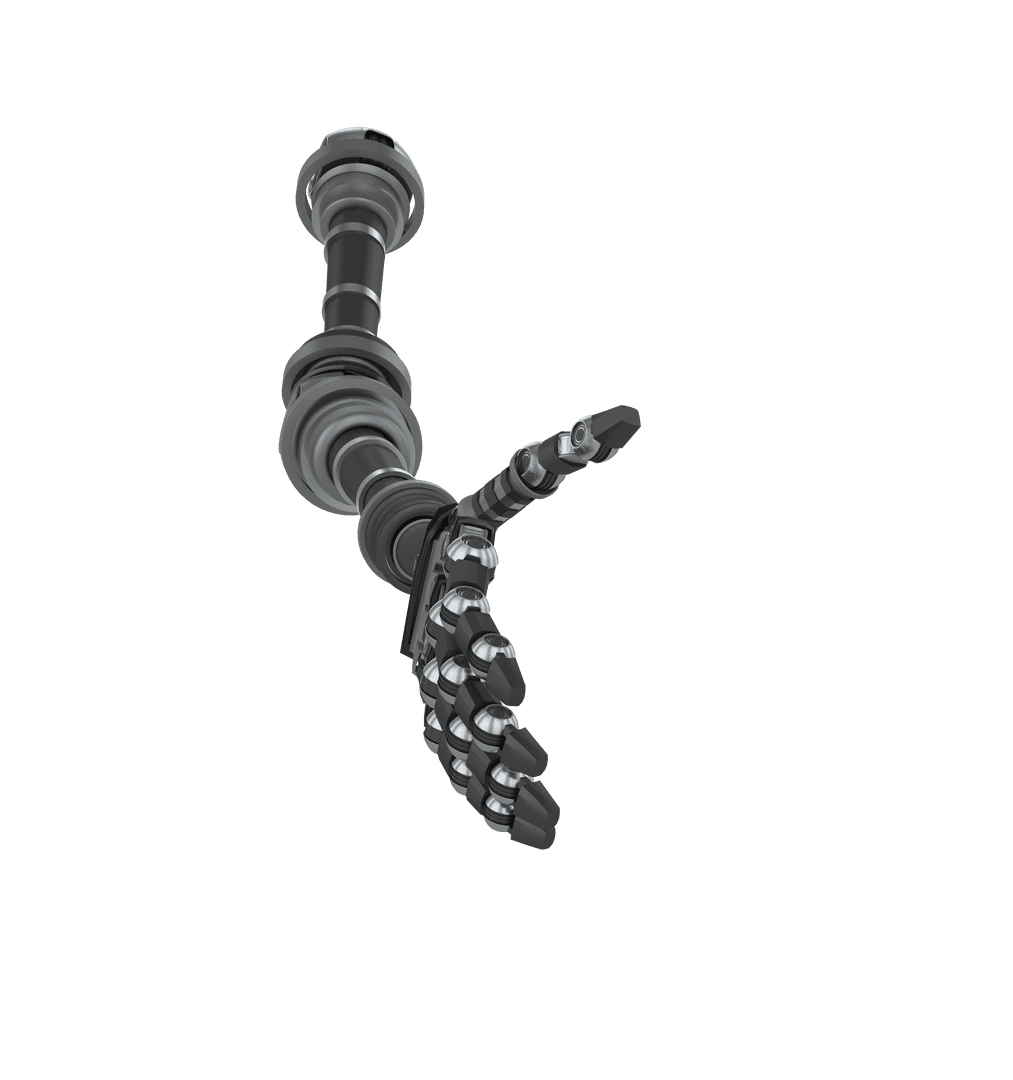 Black Robotic Hand on Transparent Background Technology Concept