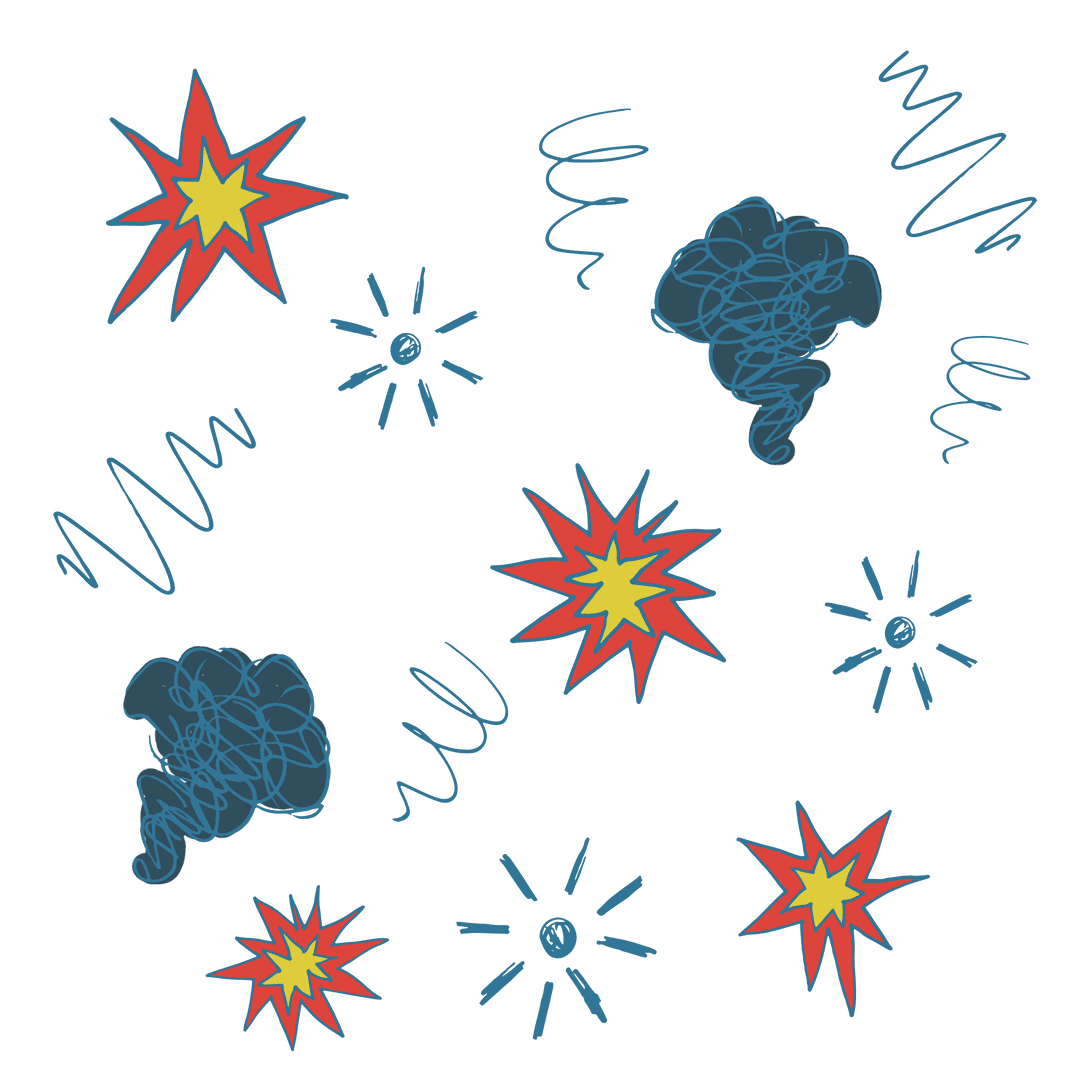 Colorful Abstract Symbols on Transparent Background