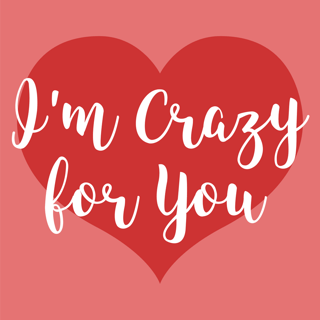 Transparent Valentine Heart with Romantic Message Text