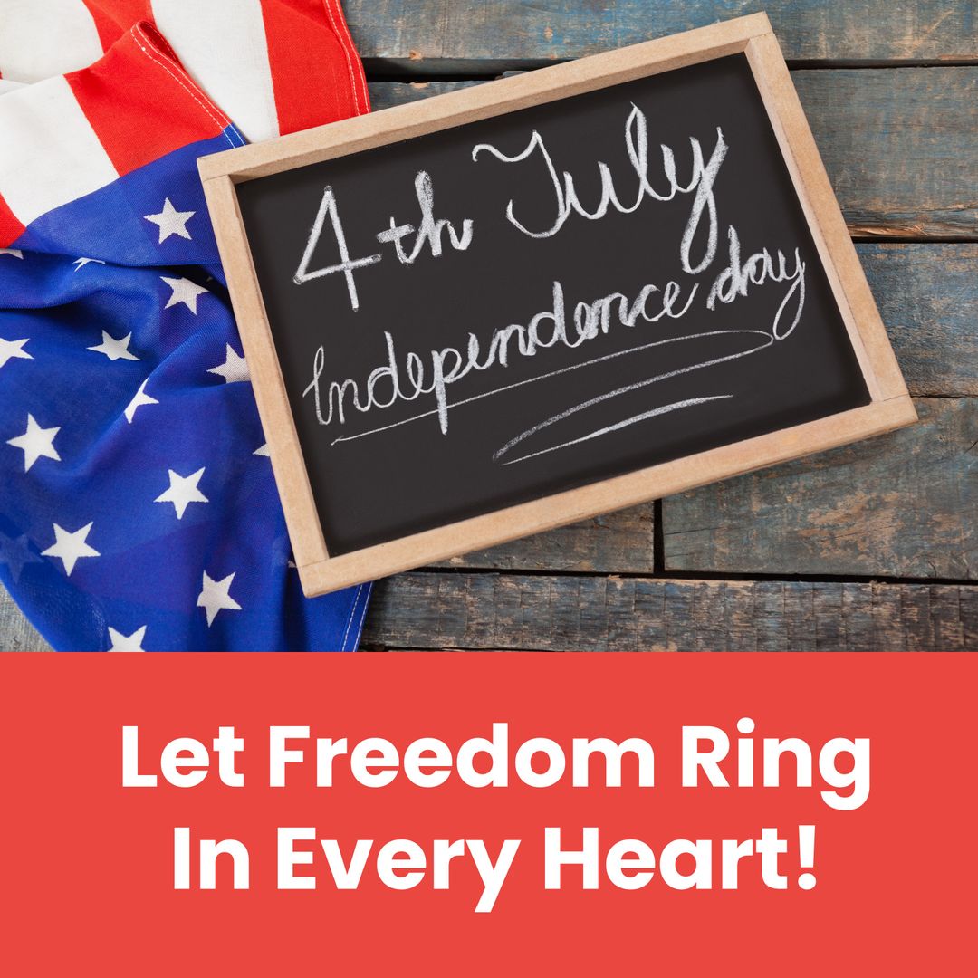 Chalkboard Message Celebrating USA Independence Day