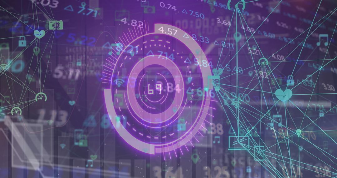 Futuristic Digital Data Processing and Global Networking Concept