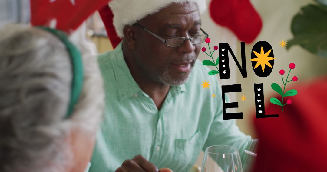 Senior Man Enjoying Festive Christmas Dinner