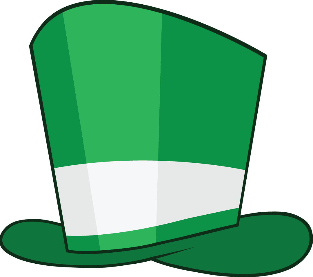 Transparent Vector Illustration of Green Top Hat