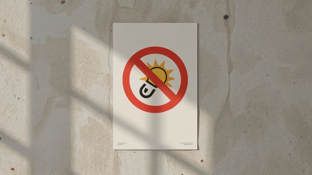 Urban Minimalist Warning Poster Against Artificial Sunlight Concept