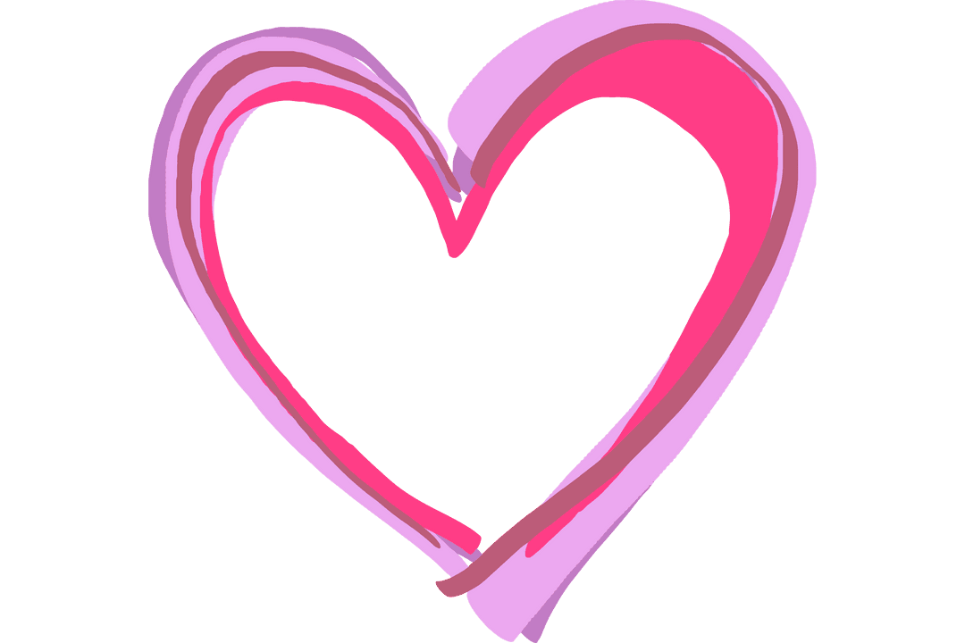 Pink Heart Illustration on Transparent Background for Valentine's Day