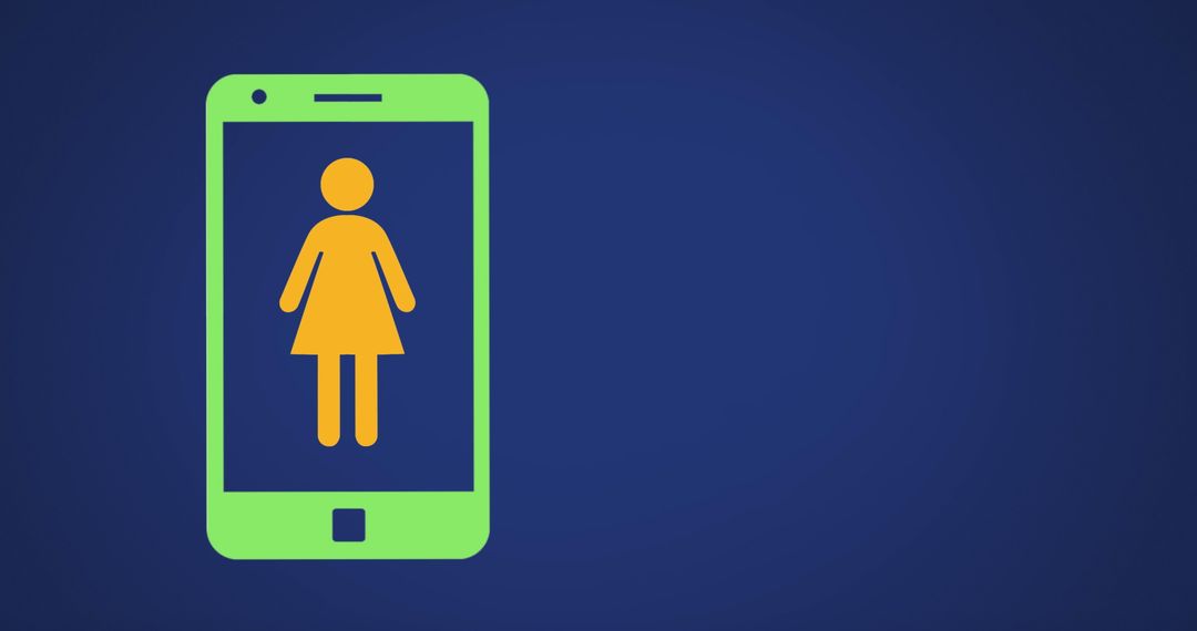 Smartphone Displaying Female Icon Illustrating Technology Access