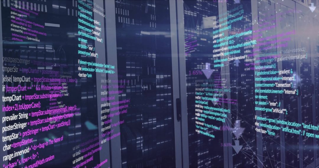 Data Processing in Server Room with Digital Interface