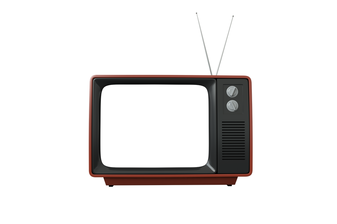 Vintage Brown TV with Antennas and Copy Space on Transparent Background - Download Free Stock Images Pikwizard.com