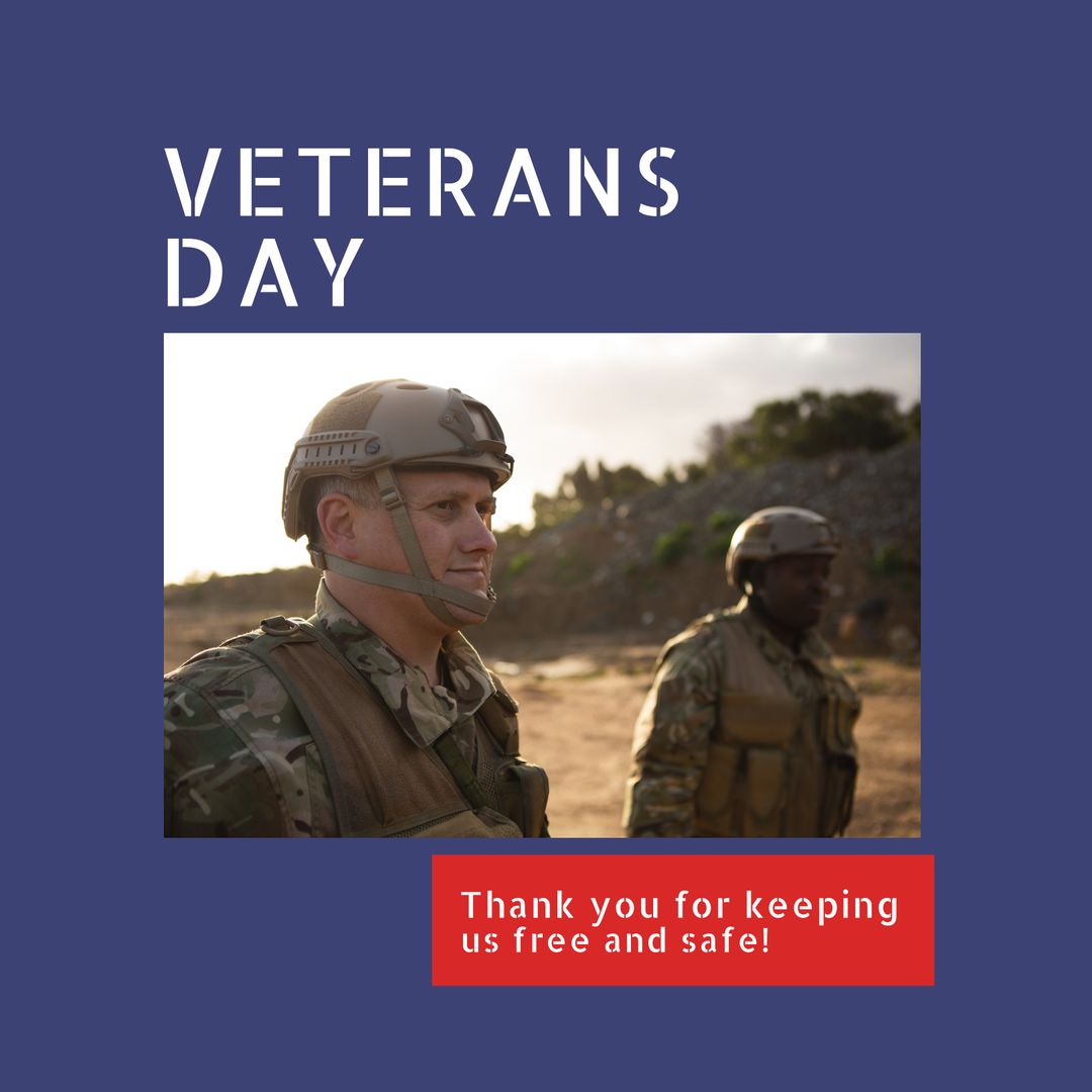 Veterans Day Tribute With Diverse Male Soldiers - Download Free Stock Templates Pikwizard.com