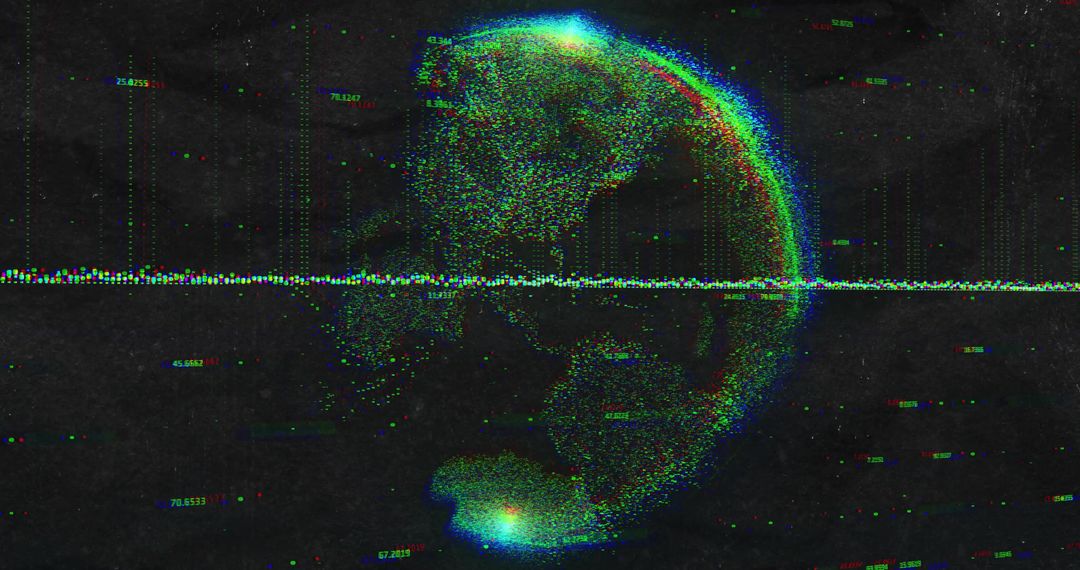 Abstract 3D Point-Cloud Hemisphere in Cyberspace Art