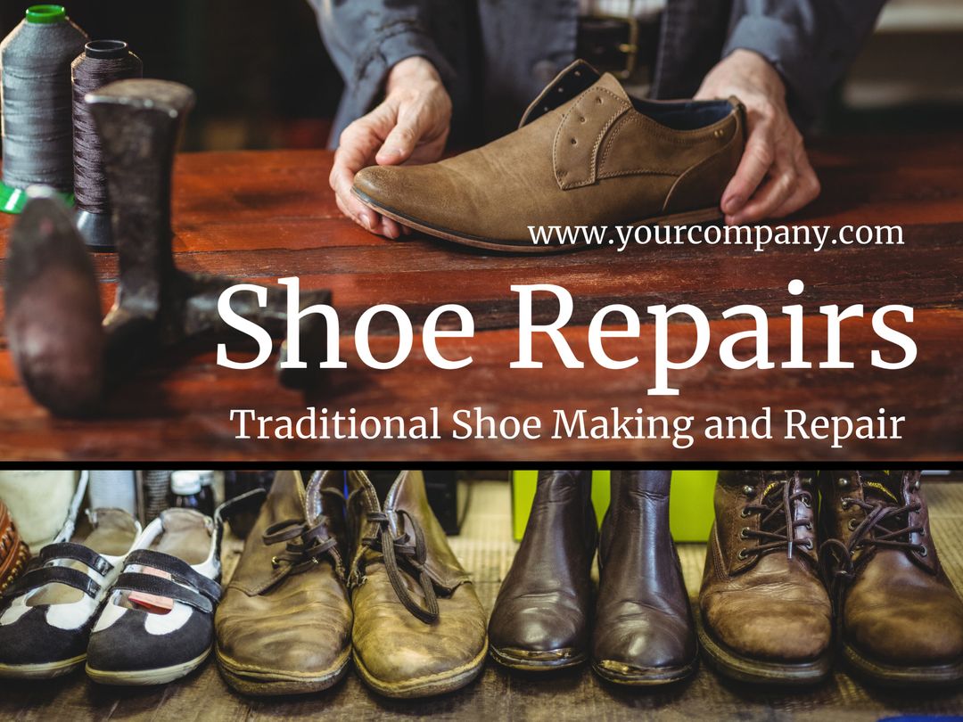 Traditional Shoe Repairs with Tools and Shoes Display - Download Free Stock Templates Pikwizard.com