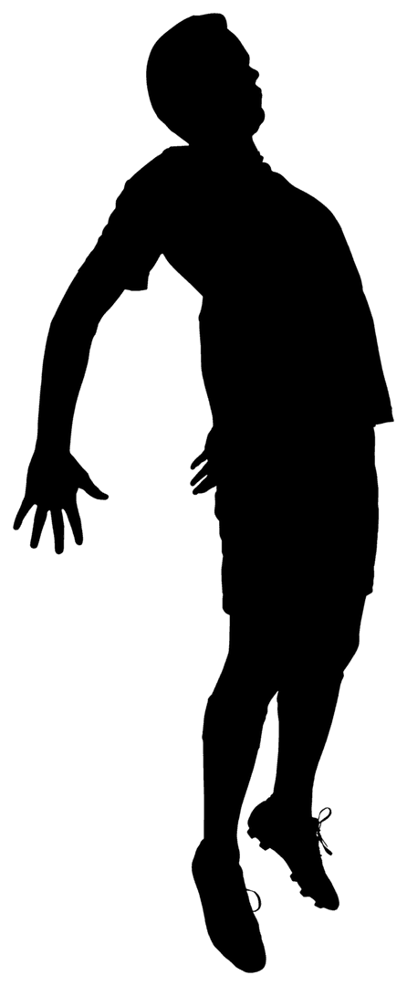 Black Silhouette of Football Player in Transparent Design