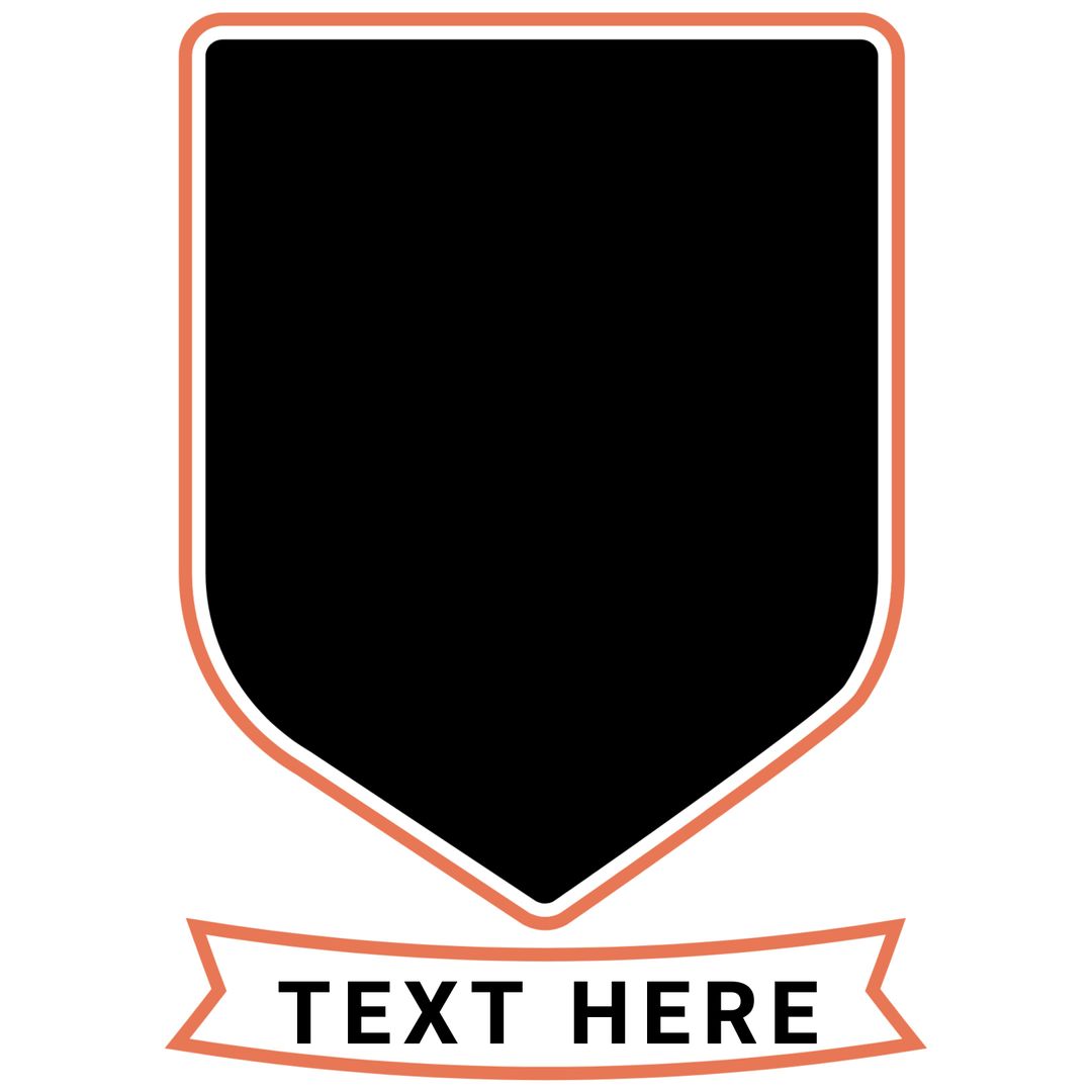 Blank Shield Badge Template for Branding and Trophies