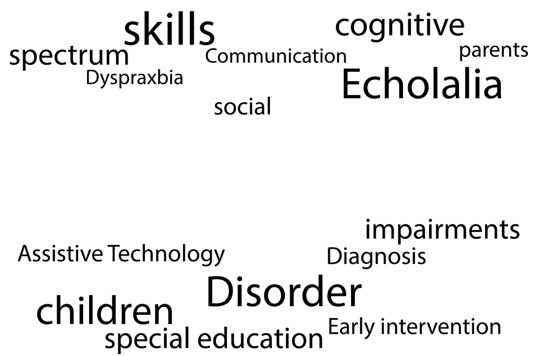 Autism Awareness Word Cloud on Transparent Background Digital Art