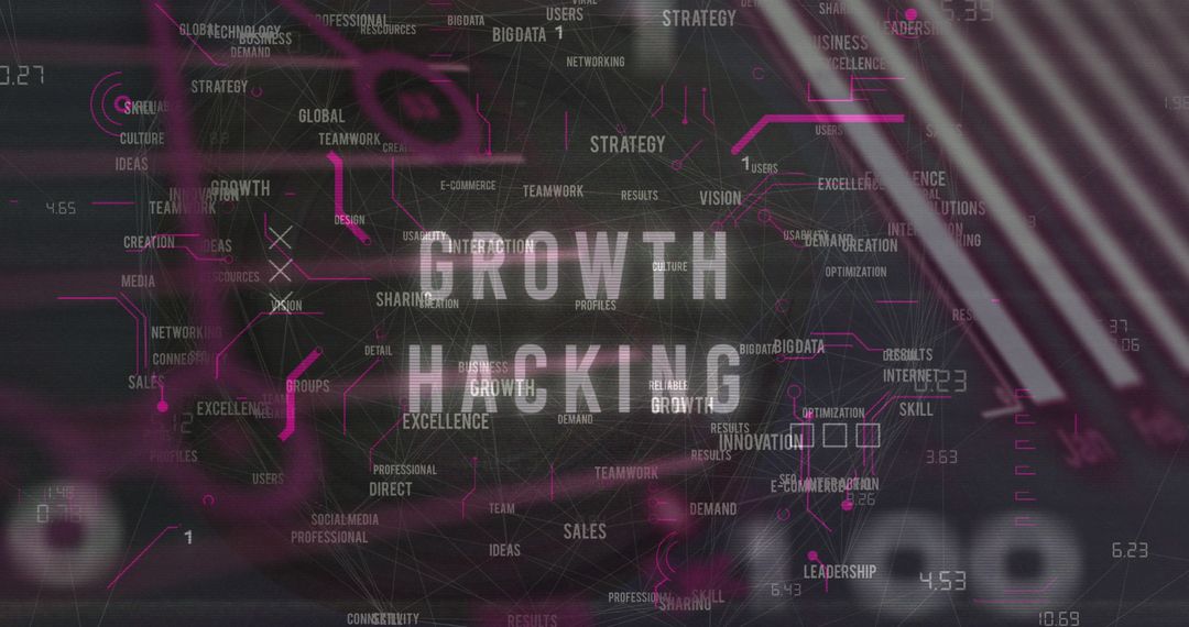 Growth Hacking Concept with Digital Infographic Elements