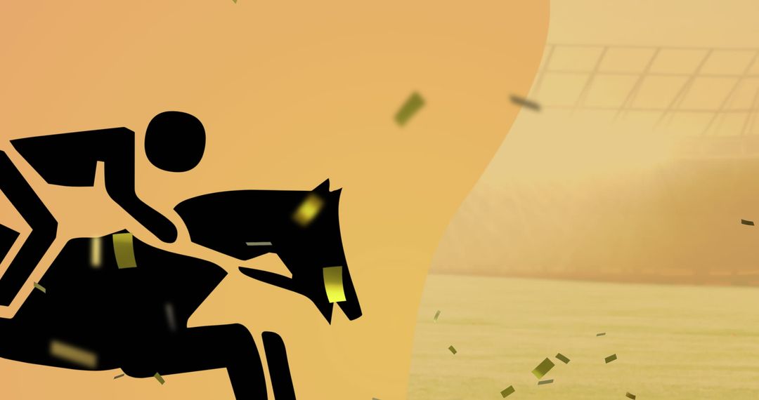 Horse racing graphic with preakness stakes celebration theme