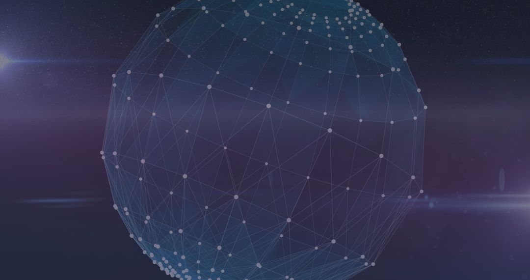 Futuristic Digital Globe with Interconnected Nodes and Lines