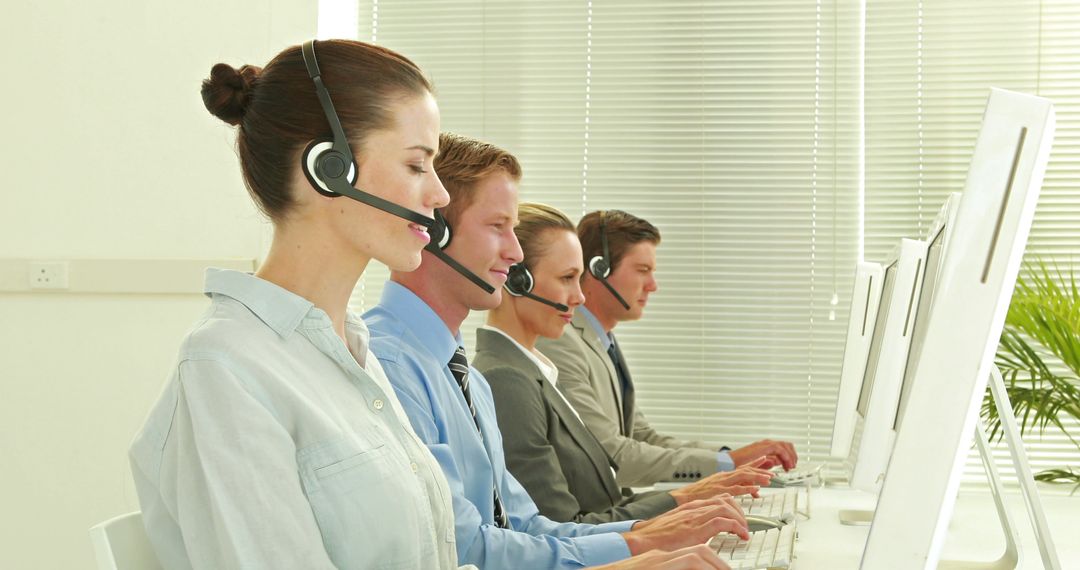 Diverse Team of Call Center Agents Providing Exceptional Customer Service - Free Images, Stock Photos and Pictures on Pikwizard.com