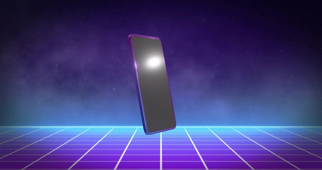 Futuristic Smartphone Floating in Digital Space