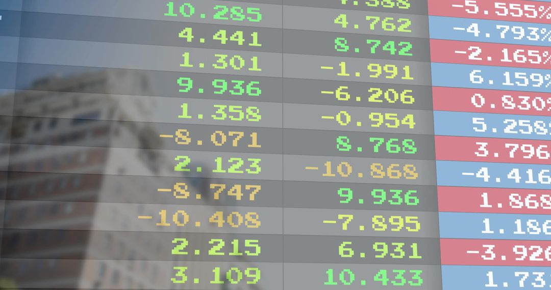 Digital Financial Graphics on Urban Office Building