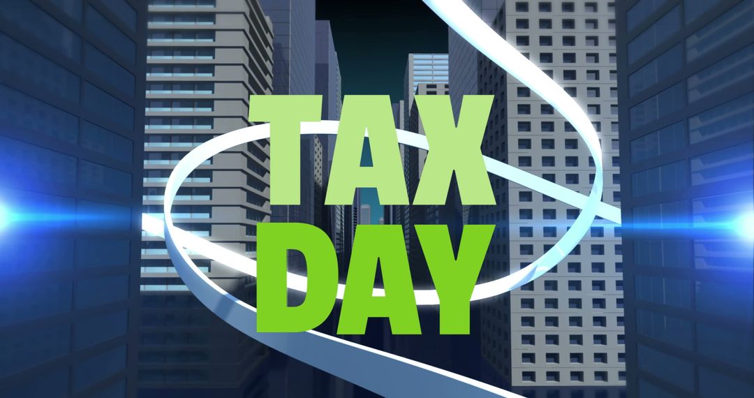 Creative 3D Tax Day Urban Lightscape Illustration