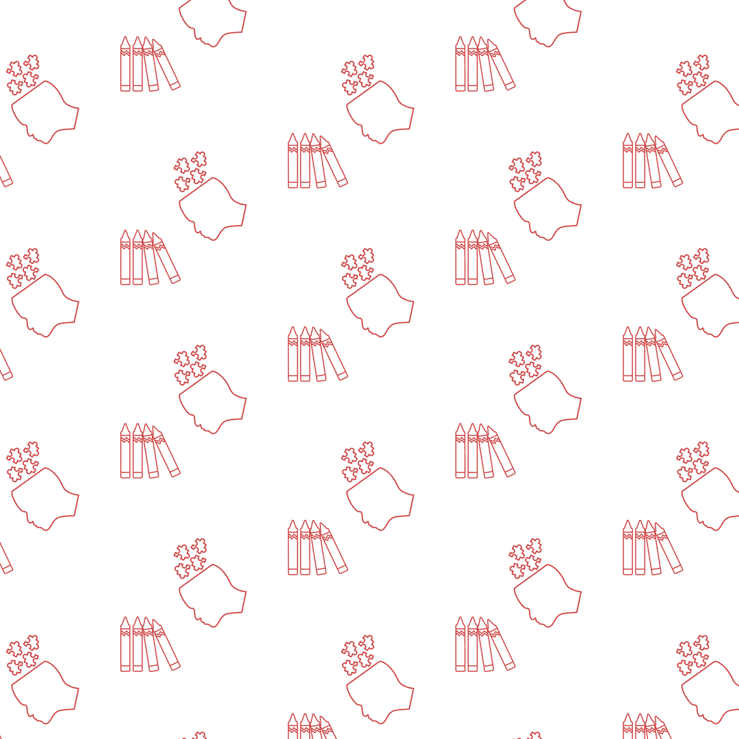 Puzzle Piece Crayon Pattern on Transparent Background