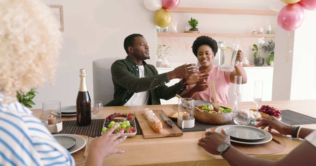 Group of Friends Socializing Over Lunch at Home