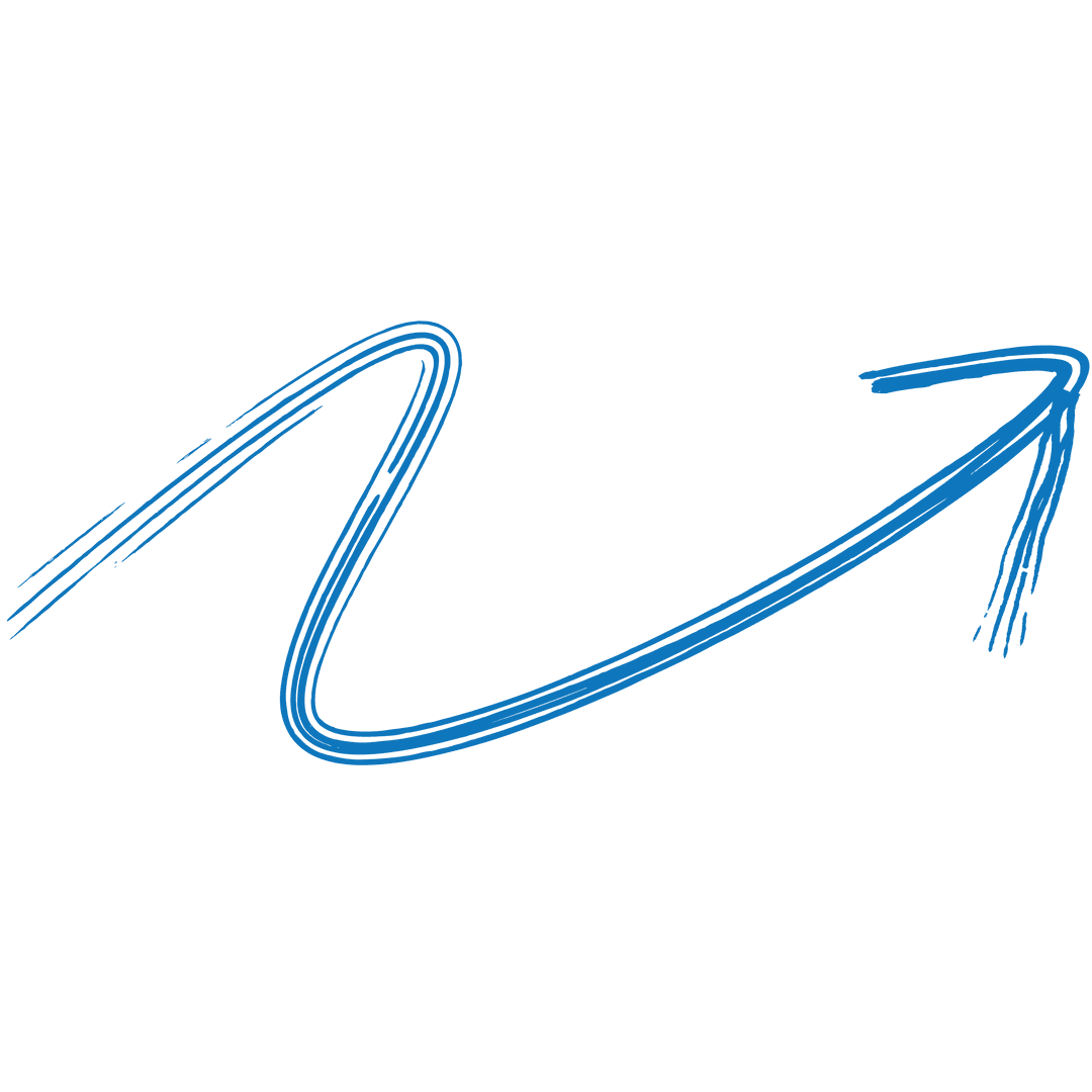 Blue Curved Arrow Icon on Transparent Background