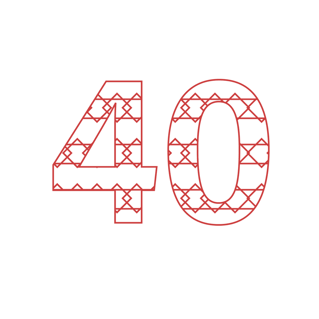 Red Number 40 Tessellated design on Transparent Background