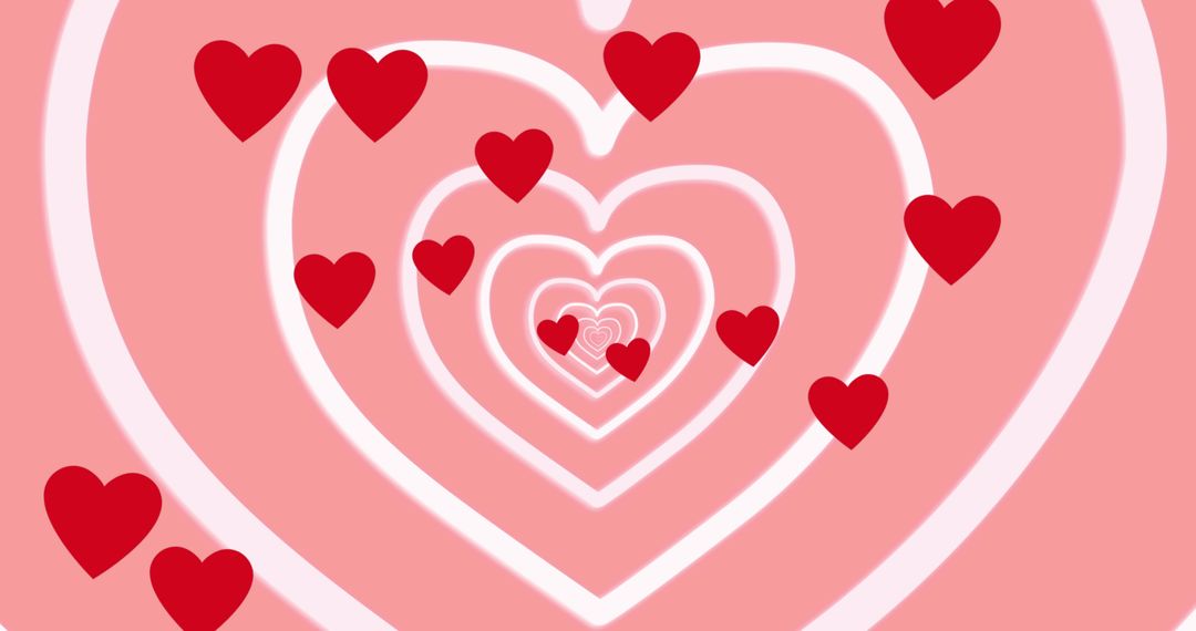 Romantic Heart Tunnel Design with Red and White Hearts