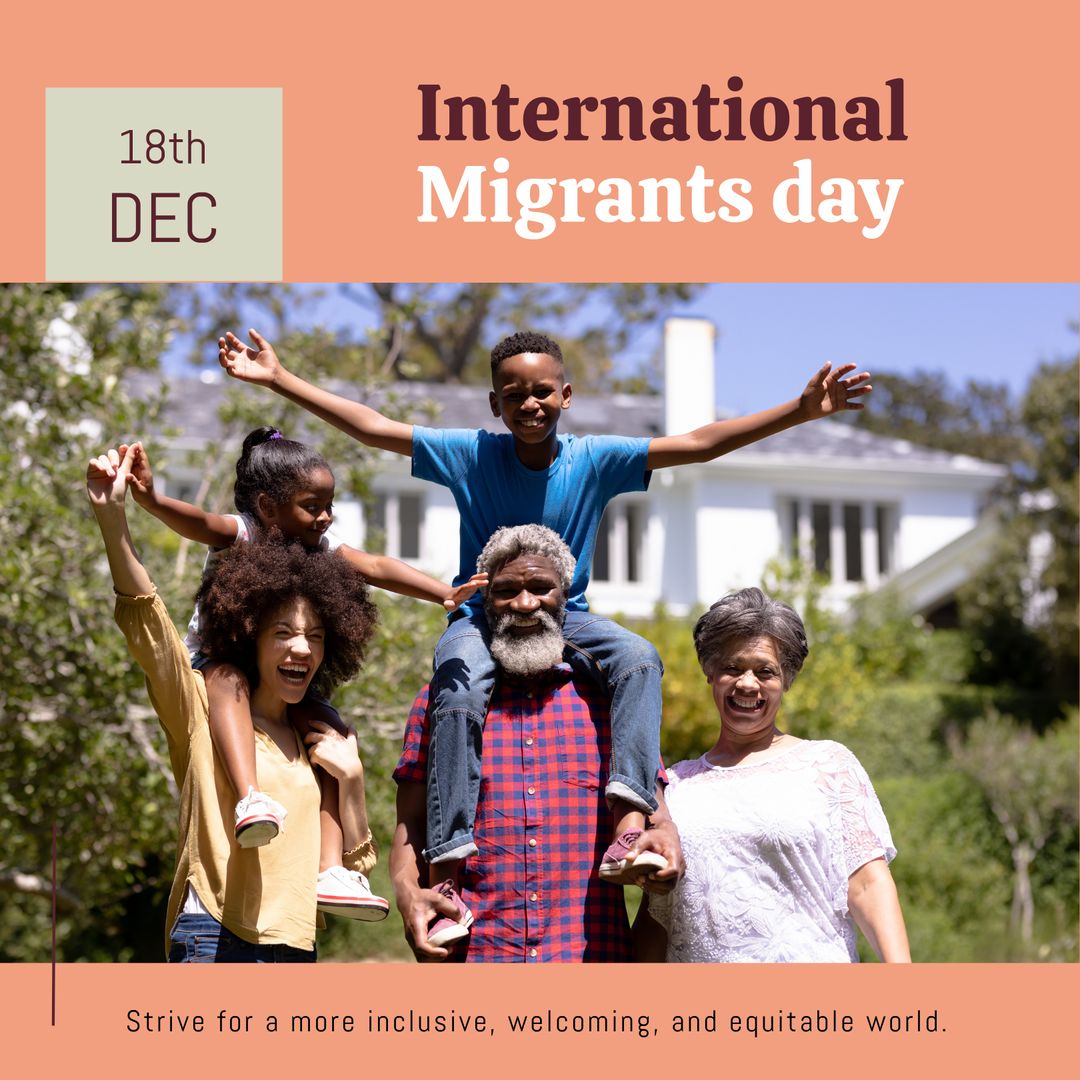 Three-Generation Family Celebrating International Migrants Day
