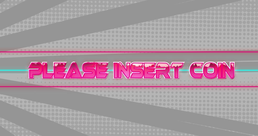 Retro Neon Arcade Insert Coin Graphic