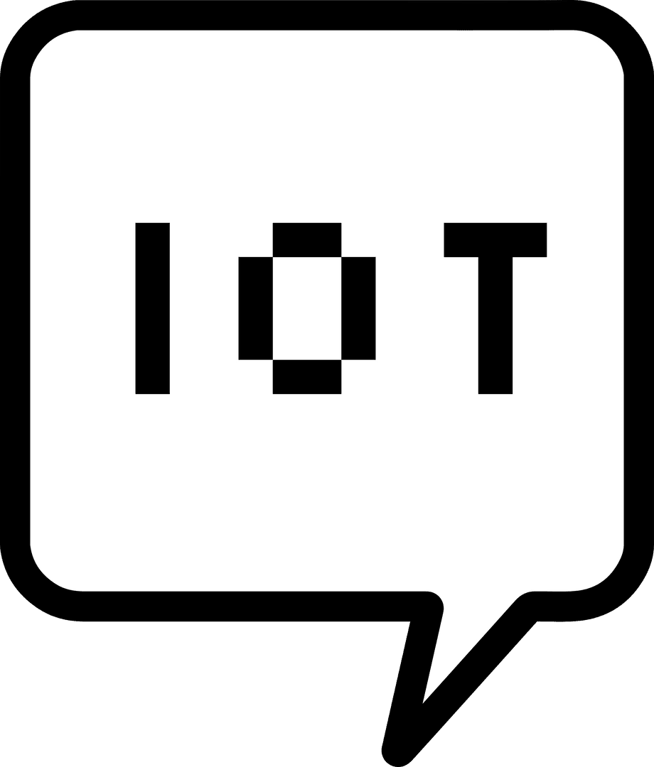 Digital Speech Bubble Featuring IoT Letters on Transparent Background
