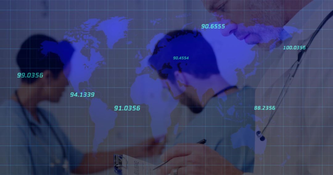 Global Medical Team Analyzing Healthcare Data Visualization