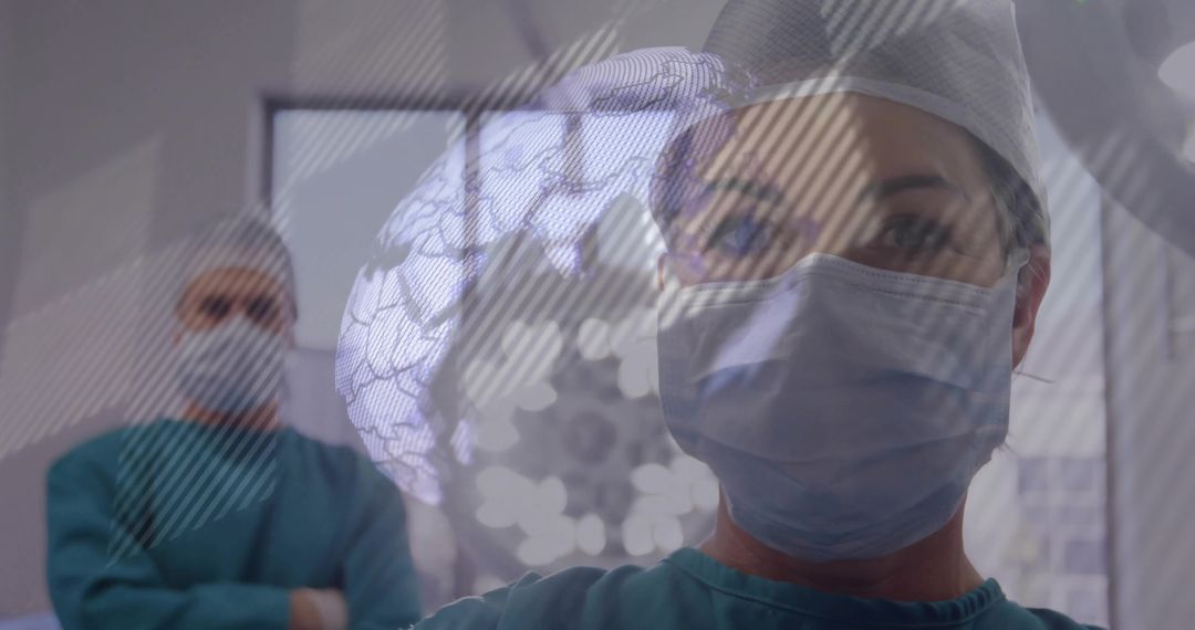 Surgeons Analyzing Brain Imaging in High-Tech Operating Room