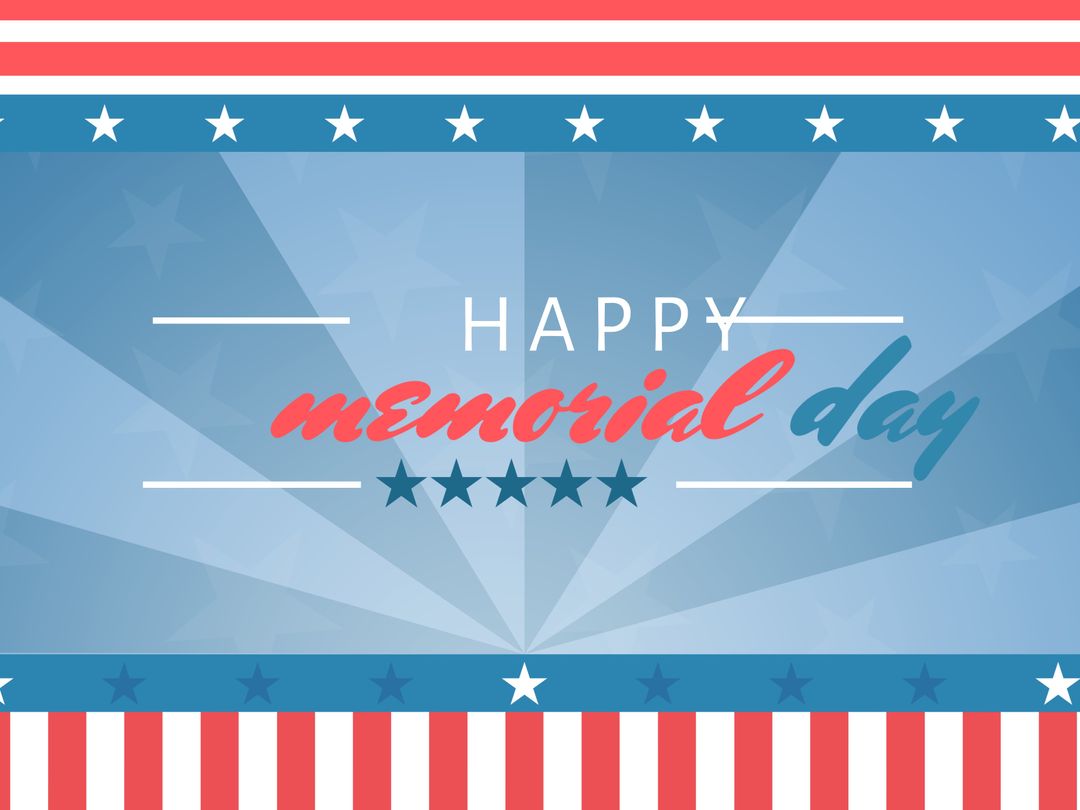 Patriotic Memorial Day Background with Stars and Stripes
