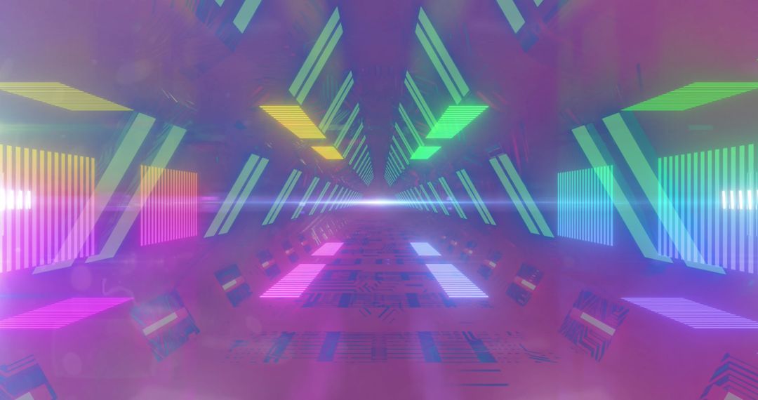 Cyber Monday Neon Tunnel: Vibrant Sale Concept Illustration