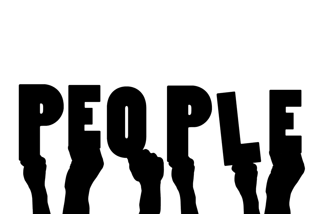 Transparent Hands with People Text Illustration for Communication